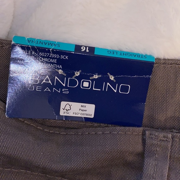 New Bandolino Samantha color chrome size16straight leg jeans - Picture 5 of 10